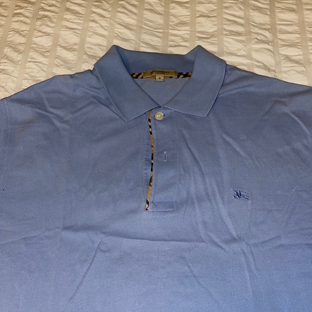 Light Blue Burberry Men’s Polo Size S runs Large